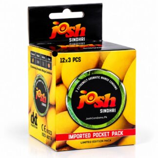 Josh Sindhri Mango Flavored Condoms Mega Pack of 36 Bulk Value Box Layout Pakistan
